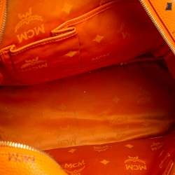 Pre Owned MCM Cognac Visetos Coated Canvas Large Studs Stark Backpack