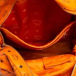 Pre Owned MCM Cognac Visetos Coated Canvas Large Studs Stark Backpack