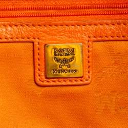 Pre Owned MCM Cognac Visetos Coated Canvas Large Studs Stark Backpack