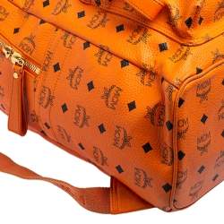 Pre Owned MCM Cognac Visetos Coated Canvas Large Studs Stark Backpack