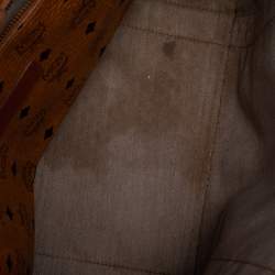 MCM Cognac Visetos Coated Canvas Heritage Top Zip Tote