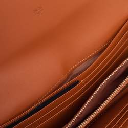 Pre Owned MCM Cognac Visetos Coated Canvas and Leather Continental Wallet