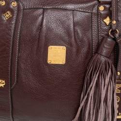 Pre Owned MCM Dark Brown Leather Tassel Satchel
