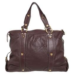 Pre Owned MCM Dark Brown Leather Tassel Satchel