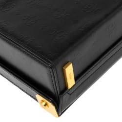 Pre Owned MCM Black Visetos Coated Canvas and Leather Berlin Box Bag