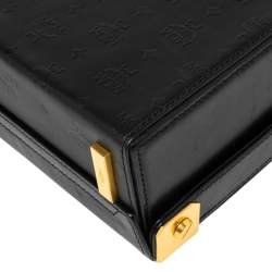 Pre Owned MCM Black Visetos Coated Canvas and Leather Berlin Box Bag