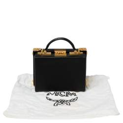 Pre Owned MCM Black Visetos Coated Canvas and Leather Berlin Box Bag