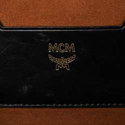 Pre Owned MCM Black Visetos Coated Canvas and Leather Berlin Box Bag