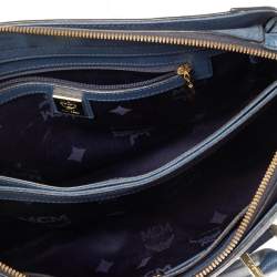 Pre Owned MCM Blue Leather Top Zip Satchel
