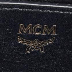 Pre Owned MCM Blue Visetos Coated Canvas and Leather Mini Studded Stark-Bebe Boo Backpack