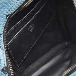 Pre Owned MCM Blue Visetos Coated Canvas and Leather Mini Studded Stark-Bebe Boo Backpack