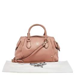 Pre Owned MCM Pink Leather Zip Satchel