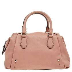 Pre Owned MCM Pink Leather Zip Satchel