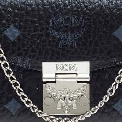 Pre Owned MCM Black Leather Wallet On Chain