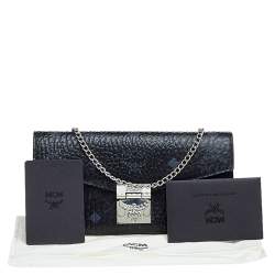 Pre Owned MCM Black Leather Wallet On Chain