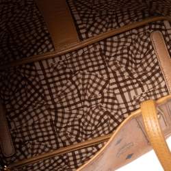 Pre Owned  MCM Cognac Visetos Coated Canvas and Leather Reversible Shopper Tote 