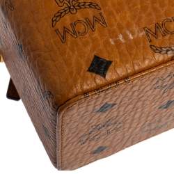 Pre Owned MCM Cognac Visetos Coated Canvas Rockstar Vanity Case