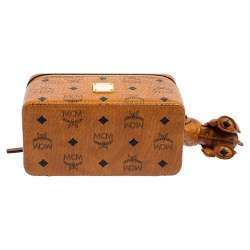 Pre Owned MCM Cognac Visetos Coated Canvas Rockstar Vanity Case