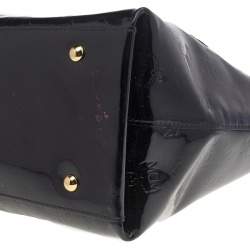 Pre Owned MCM Black Patent Leather Embossed Tote