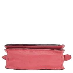 Pre Owned MCM Pink Leather Studded Flap Shoulder Bag