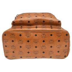 MCM Tan Coated Canvas And Leather Studded Stark Backpack