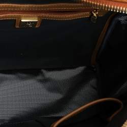 MCM Tan Coated Canvas And Leather Studded Stark Backpack