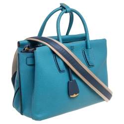 Pre Owned MCM Blue Leather Milla Park Avenue Satchel