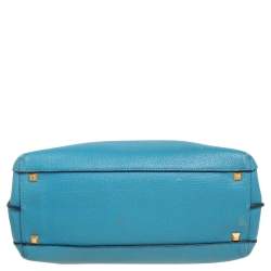 Pre Owned MCM Blue Leather Milla Park Avenue Satchel