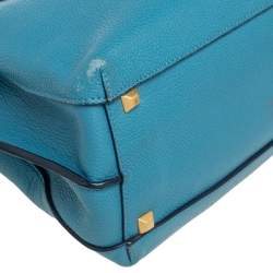 Pre Owned MCM Blue Leather Milla Park Avenue Satchel