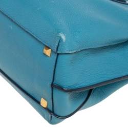 Pre Owned MCM Blue Leather Milla Park Avenue Satchel