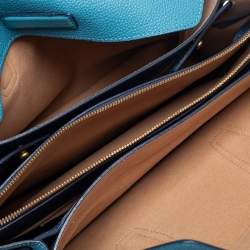 Pre Owned MCM Blue Leather Milla Park Avenue Satchel