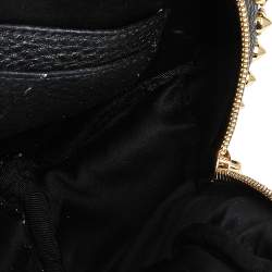 Pre Owned MCM Black Crystal Embellished Leather X Mini Strak Backpack