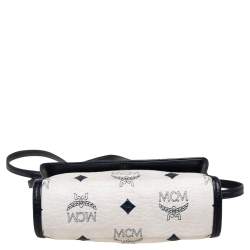 Pre Owned MCM White Visetos Coated Canvas Mini Crossbody Bag