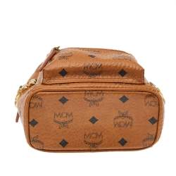 Pre Owned MCM Tan Visetos Coated Canvas And Leather X-Mini Bebe Boo Backpack