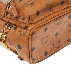 Pre Owned MCM Tan Visetos Coated Canvas And Leather X-Mini Bebe Boo Backpack