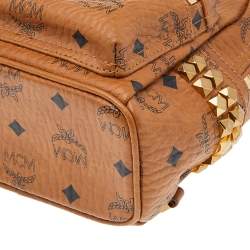 Pre Owned MCM Tan Visetos Coated Canvas And Leather X-Mini Bebe Boo Backpack