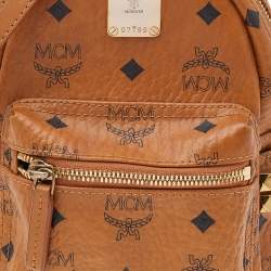 Pre Owned MCM Tan Visetos Coated Canvas And Leather X-Mini Bebe Boo Backpack