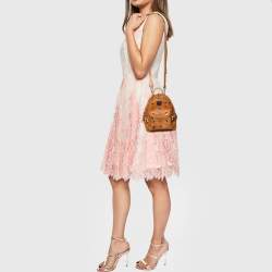 Pre Owned MCM Tan Visetos Coated Canvas And Leather X-Mini Bebe Boo Backpack