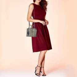 Pre Owned MCM Blue/Grey Leather Mini Milla Tote