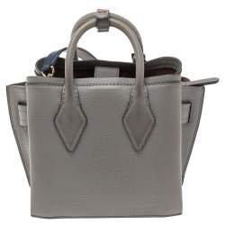 Pre Owned MCM Blue/Grey Leather Mini Milla Tote