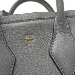 Pre Owned MCM Blue/Grey Leather Mini Milla Tote