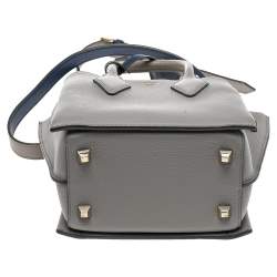 Pre Owned MCM Blue/Grey Leather Mini Milla Tote