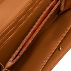 Pre Owned MCM Cognac Visetos Coated Canvas Heritage Flap Continental Wallet