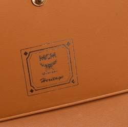 Pre Owned MCM Cognac Visetos Coated Canvas Heritage Flap Continental Wallet
