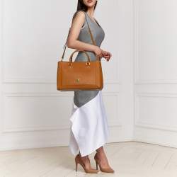 Pre Owned MCM Brown Leather Large Nuovo Tote