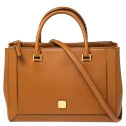 Pre Owned MCM Brown Leather Large Nuovo Tote