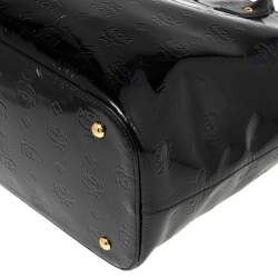 Pre Owned MCM Black Signature Embossed Patent Leather Tote