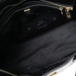Pre Owned MCM Black Signature Embossed Patent Leather Tote
