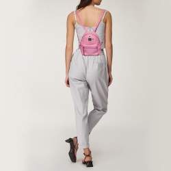 Pre Owned MCM Pink Leather X Mini Studded Stark-Bebe Boo Backpack