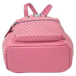 Pre Owned MCM Pink Leather X Mini Studded Stark-Bebe Boo Backpack